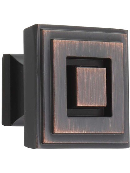 Delmar Cabinet Knob - 1 1/4 inch Square in Brushed Oil Rubbed Bronze.